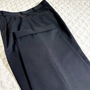 Brooks Brothers 1818 Madison Mens Dress Pants W36x31 Black Wool Pleated Trousers